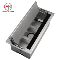 Boîte de gestion de câbles escamotable Dule en alliage d'aluminium à fermeture douce, type 86, noir et argent, pour bureau de conférence
