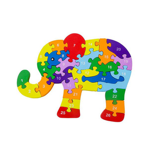 Rompecabezas de bloques de madera para niños, con animales y las 26 letras del alfabeto. Una educación temprana y - Product Image 1