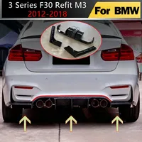 StarNav Pour BMW Série 3 F30 Modifiée M3 2012-2018 Diffuseur de pare-chocs arrière, Lame de protection inférieure, Spoiler, Kit carrosserie arrière Tuning