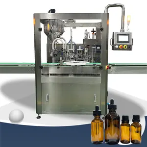 Small Scale Glass Bottle Vial Oral Juice Perfume Essential Oil Liquid Filling Bottling Packing Machine