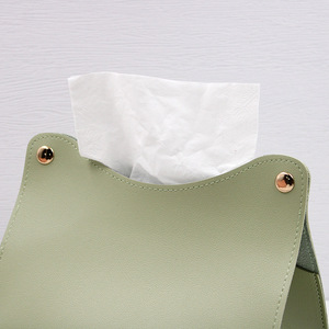 Quick Ship Luxury Home Decor PU Leather Tissue Box <b>Cover</b> 15 Colors Napkin Holder Organizer for Home Office Car Gift Tissue Case - Product Image 2