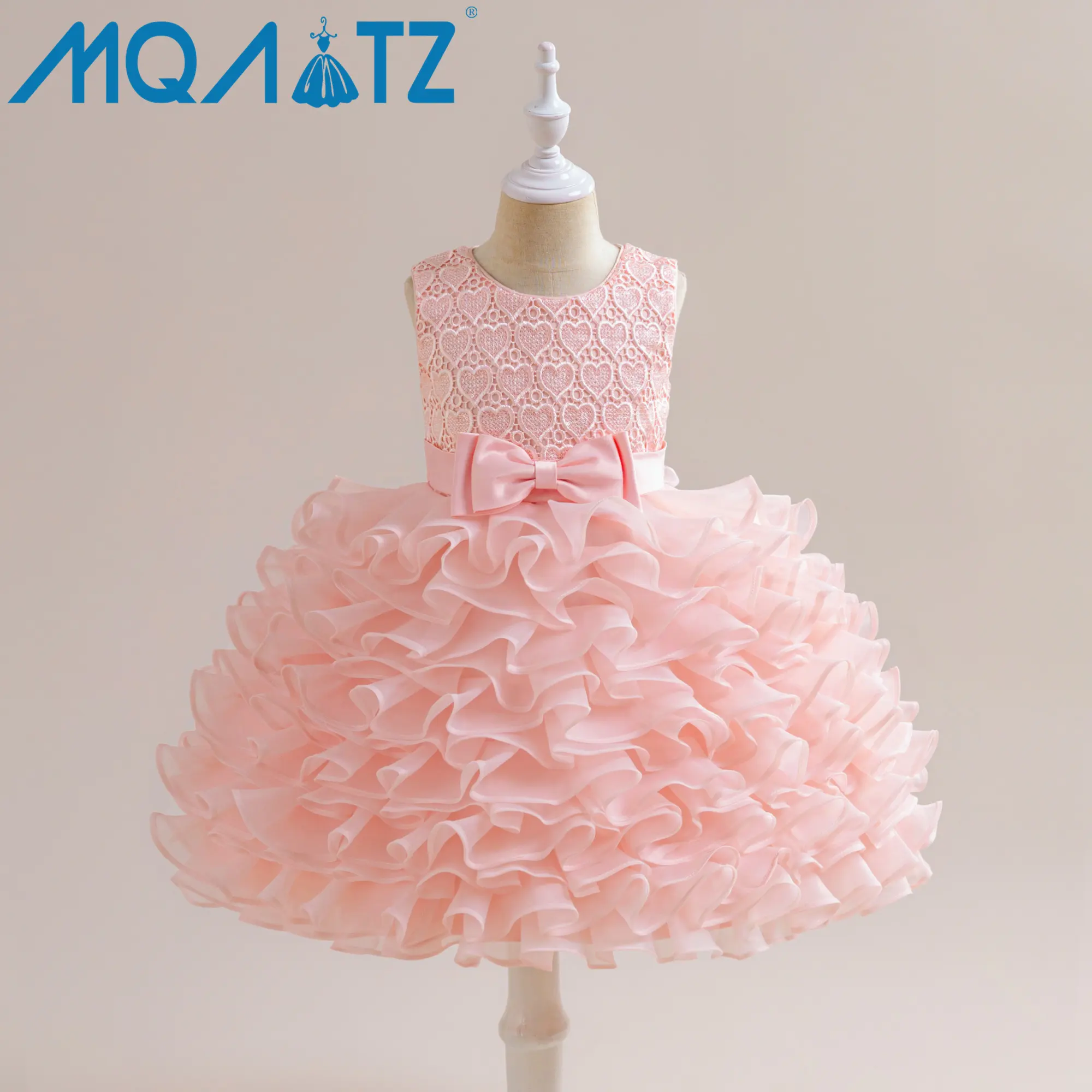 MQATZ Tutu Skirt Kids Party Wear Dress Children Elegant Dresses Beautiful Girls Garments Baby Cake Dress