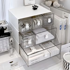 Boîte de rangement de bureau pour étudiants de haute qualité MM, boîte de rangement en plastique <span class=keywords><strong>blanc</strong></span> avec tiroir - Product Image 1