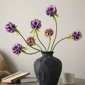 Flor Artificial de Seda Esférica de Tallo Único de 57 cm, Color Rosa, Verde y Morado, Flexible y Realista, para Decoración de Interiores Moderna - Product Image 5