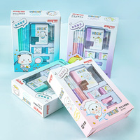 Ensemble de papeterie pour la rentrée scolaire de 17 pièces pour les élèves, comprenant un taille-crayon, une gomme, un porte-stylo, des fournitures scolaires mignonnes de dessin animé