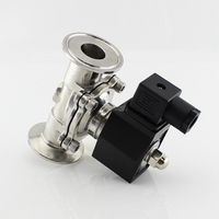 Vanne solénoïde à diaphragme électrique de contrôle en acier inoxydable (SS) 304 316 de qualité alimentaire sanitaire DN50 AC220 DC24 à raccord Tri-Clamp pour jus et eau