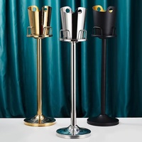 Support vertical de luxe en acier inoxydable pour seau à champagne, seau à glace sur pied pour hôtel, bar, club
