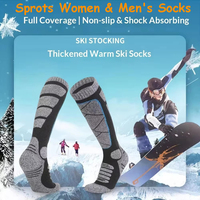 Chaussettes de sport montantes personnalisées pour femmes et hommes, en coton, rembourrées, anti-transpiration, pour le ski, la course et l'athlétisme