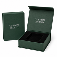 Boîte cadeau pliable en carton rigide noir mat de luxe avec logo personnalisé de qualité supérieure, fermeture magnétique, vide