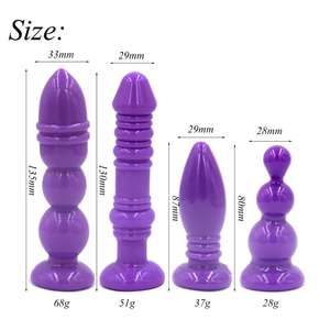 Hot 4 pz/set in Silicone giocattoli anali testa testa anale Dildo giocattoli del sesso prodotti anale per le donne e gli uomini <span class=keywords><strong>Plug</strong></span> sesso giocattolo - Product Image 3