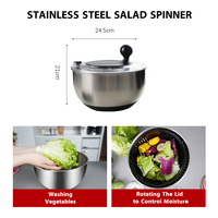 Multifunctionele Roestvrijstalen Salade Spinner Fruit Groente Wasmachine En Droger Keuken Groentesalade Spinner