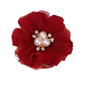 Fabric Decorative Flowers 10 Cm Pearl Center Hair <b>Accessories</b> For <b>Wedding</b> And DIY Crafting - Product Image 5