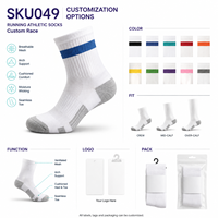 Chaussettes de course athlétiques pour la vente au détail, pour le sport, avec développement d'emballages de détail et approvisionnement personnalisé