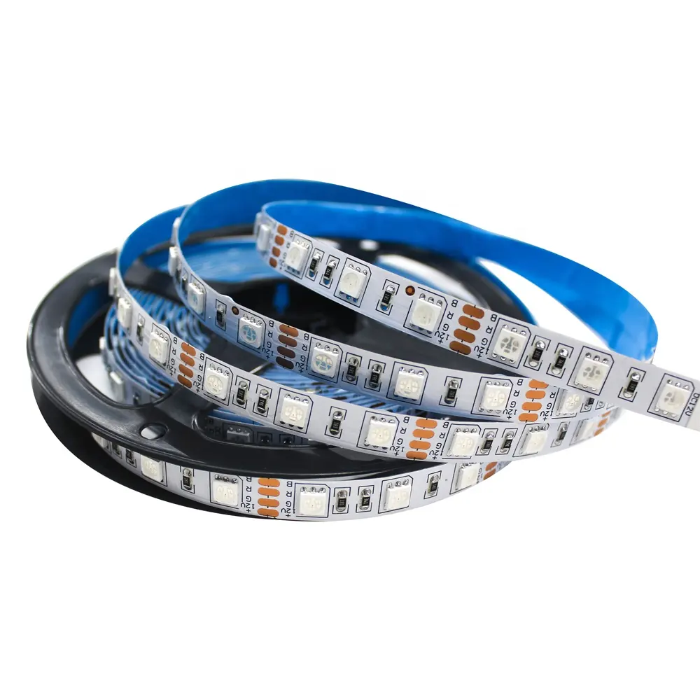 Bande lumineuse LED Flexible, multicolore, 5050, 60 diodes/m, 12V, rvb, offre spéciale