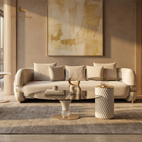 Canapé minimaliste design, rembourré et confortable, pour salon de villa, meubles personnalisés pour la maison, ensemble de canapés en tissu incurvé de luxe