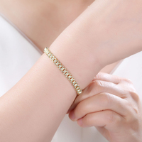 Bracelet jonc carré texturé en argent 925 plaqué or 14 carats Kirin, luxe, inaltérable, minimaliste, pour tous les jours