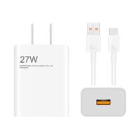 Chargeur mural Redmi 27W pour téléphone portable, charge rapide USB, chargeur de voyage avec câble USB, adaptateur secteur USB 27W à charge rapide