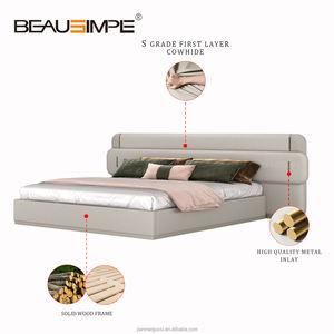 Ensemble de <span class=keywords><strong>lit</strong></span> king-size de luxe italien, tête de <span class=keywords><strong>lit</strong></span> haute rembourrée avec grandes têtes de <span class=keywords><strong>lit</strong></span>, meubles de chambre design - Product Image 4