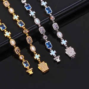 Wholesale High Sensation Hip-Hop Fashion Chokers <b>Necklace</b> Butterfly Pattern Color Gem Zircon <b>for</b> <b>Men</b> Women Europe United States - Product Image 2