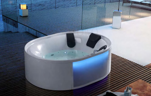 Oliver forme grand bain à remous <span class=keywords><strong>massage</strong></span> <span class=keywords><strong>spa</strong></span> baignoire <span class=keywords><strong>couple</strong></span> yacuzzier intérieur hôtel trempage baignoire extérieur pur acrylique bulle éclairage - Product Image 4
