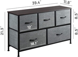 Tủ Vải Đựng Đồ Nội Thất Phòng Ngủ Hiện Đại Chất Lượng Cao Tủ Đựng 5 Ngăn Kéo Có Tay Cầm Bằng Gỗ - Product Image 4