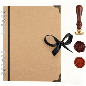 Brown Thick Kraft Paper DIY Photo Album Handmade Memory Book with Spiral Binding <b>Scrapbook</b> Style Preserving Memories - Product Image 4