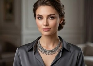Designer Traditional Oxydized Silver Curved Feather-Link <b>Necklace</b> for Women Ethnic <b>Statement</b> Jewelry Festival Fashion Accessory - Product Image 3