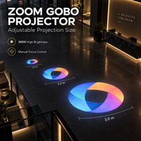 Projecteur Gobo Zoom 300W avec Mise au Point Nette, Projection Variable, Dimension Personnalisable, Projecteur à Motifs pour Promotion de Marque en Hall d'Entrée