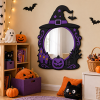 Jouet miroir citrouille sorcière en EVA imprimé, sans bavures, non toxique, incassable, lumineux, pour enfants, pour la décoration d'Halloween à la maison et en classe