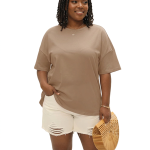 Nouveau T-shirt en tricot à manches courtes pour femmes, taille plus, coupe ajustée, col rond, léger, extensible, confortable, respirant, à porter au quotidien - Product Image 2
