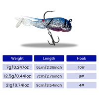 WEIHE Leurre souple en PVC en forme de crevette, 6 couleurs, 6cm, 7cm, 9cm, avec lest abdominal, pour lancer, traîner et swimbait, pour Black Bass, Snook, Redfish