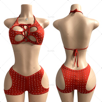 ELITES Offre Spéciale Strass Tenue de Pole Dance Exotique Vêtement de Scène Déshabillés Sexy Tenue de Danse Exotique