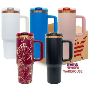 Paquete de 20 Vasos Térmicos de Acero Inoxidable de 40 oz con Logotipo Personalizado, Pajita Extraíble, a Prueba de Fugas, Recubiertos de Cobre, para Grabado Láser - Product Image 1