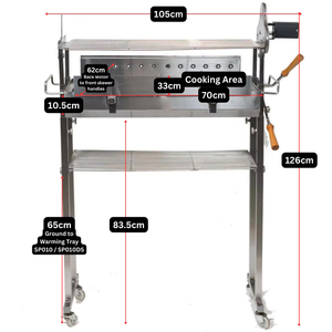 Griglia a Carbone Multifunzionale Deluxe Cipriota con <span class=keywords><strong>Girarrosto</strong></span> in Acciaio Inossidabile - Product Image 5