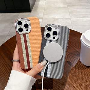 เคสโทรศัพท์มือถือ PC ลายคาร์บอนไฟเบอร์16PROMAX ใช้ได้กับ iPhone 15 14 13ดูดแม่เหล็กปุ่ม Ai - Product Image 4