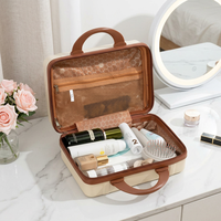Sac de toilette étanche en ABS de 14 pouces avec fermeture éclair et poignée souple, design personnalisé, couleur bonbon, trousse de voyage pour femmes