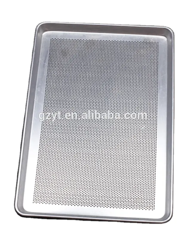 Hotsale mini baking pan with hole aluminum perforated cake pan bevel Angle edge baking aluminum cookie pan