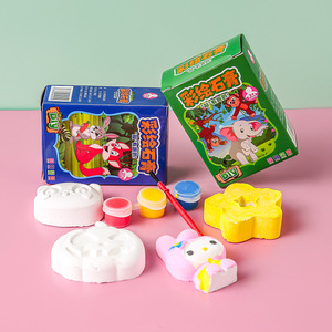 Juego de juguetes de colorear en yeso 3D para niños de 3 a 6 años, kit de dibujo y manualidades unisex con pintura y pinceles - Product Image 3