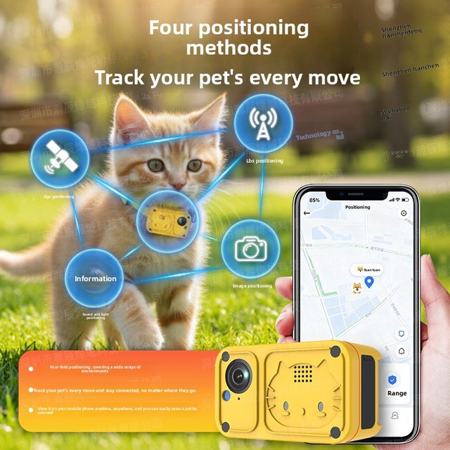 Cross-border Pet GPS Tracking Camera Outdoor Waterproof Anti-loss Real-time Monitoring for Cats Dogs Neck-hanging Hook-style