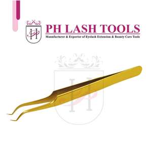 โกลด์โค้ง V-Shape 45deg Volume ทวีตฉลากส่วนตัว,ที่มีคุณภาพสูงสแตนเลสต่อขนตา V-งอแหนบ - Product Image 5