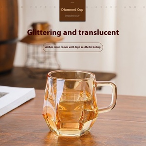 Tazza di vetro esagonale con manico resistente al calore per uso domestico per tè e caffè - Product Image 4