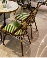 Ensemble de table et chaises 2 places en pierre, style luxe léger, pour extérieur, petite cour, balcon, démontable