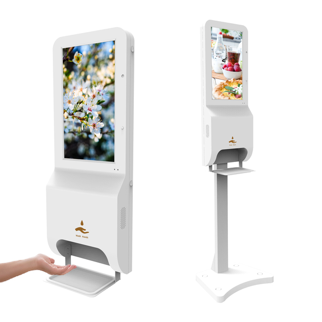 21.5 Inch Lcd Advertising Display Digital Signage Kiosk Player Liquid Gel Automatic Hand Sanitizer Dispenser