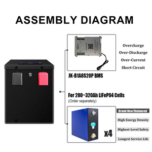 EU kho 12.8V kim loại trường hợp <span class=keywords><strong>box</strong></span> với LCD được xây dựng trong JK BMS miễn phí vận chuyển, cho Caravan Ups, không có các tế bào pin - Product Image 4