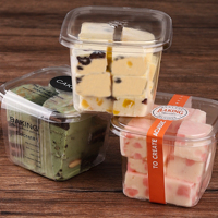 Vente en gros d'usine Huayi Boîtes d'emballage carrées transparentes jetables en plastique PET pour collations à la crème glacée, desserts, gâteaux