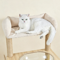 Plateforme de jeu pour animaux de compagnie en bois, gain de place, intégrant une maison pour chat, une capsule spatiale, un griffoir, un arbre à chat et une tour pour chat