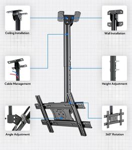 حامل تلفزيون تلسكوبي للحائط والسقف قابل للدوران 360 درجة لشاشات 40-70 بوصة - Product Image 3