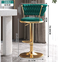 Chaise de bar moderne réglable en hauteur, tabouret de bar pivotant avec dossier, chaise de bar très confortable