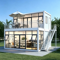 Contenedor de Envío Moderno de Aleación de Aluminio Blanco 2026 con Oficina Prefabricada de Doble Planta y Terraza Exterior para Villa
