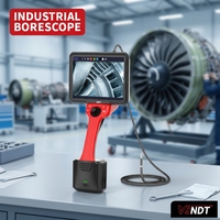 Endoscopio Industrial con Detección de Defectos por IA 360 °   Sonda Articulada de 6 mm con Pantalla de 8'' y Luz LED Impermeable IP67 para Inspección NDT